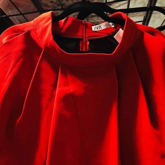 Nwt ZARA TAILORED VOLUMINOUS SKIRT RED - Picture 15 of 15